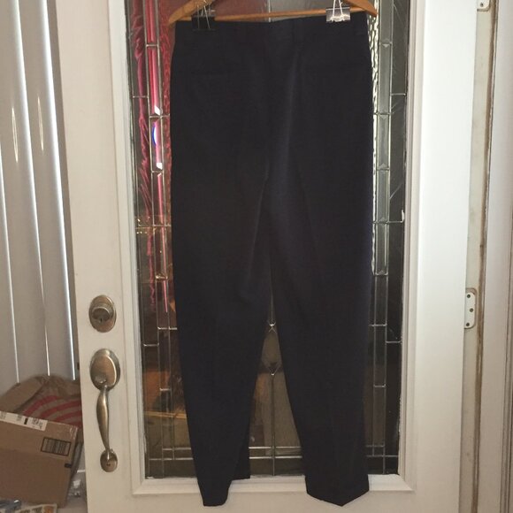 Vintage 90s J RIGGINS Blue Pleated & Cuffed Dress Pants 32x32 Woven Polyester - Picture 5 of 6